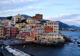 Boccadasse beach with the colorful houses