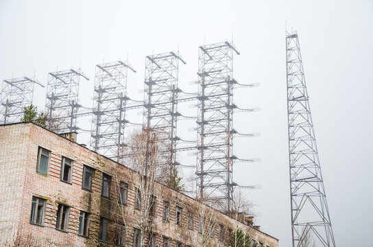 Former military huge duga radar complex near Pripyat in the Chernobyl exclusion zone. Ukraine 