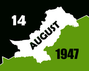 Illustration abstraction of Happy Pakistan Independence Day, celebrating independence day 14 august 1947 concept isolated