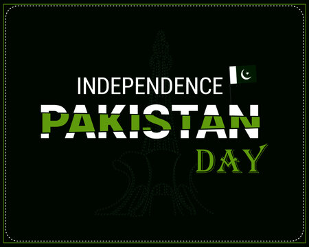 Illustration abstraction of Happy Pakistan Independence Day, celebrating independence day 14 august 1947 concept isolated