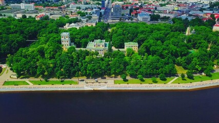 Palace of the Rumyantsevs-Paskevichs and Sozh river. Gomel. Belarus.