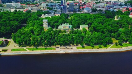 Palace of the Rumyantsevs-Paskevichs and Sozh river. Gomel. Belarus.