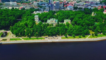 Palace of the Rumyantsevs-Paskevichs and Sozh river. Gomel. Belarus.