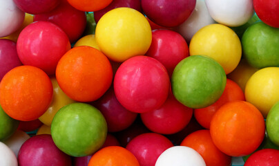 close-up colorful gum balls background
