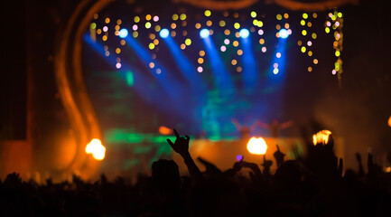 Summer festival concert crowd lights