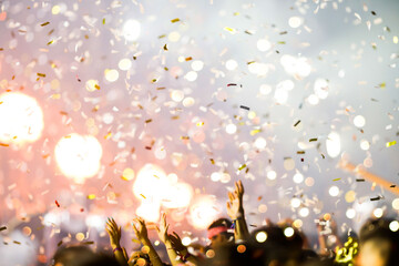 Summer festival concert crowd lights
