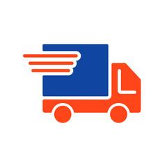 Fast shipping delivery truck vector glyph icon