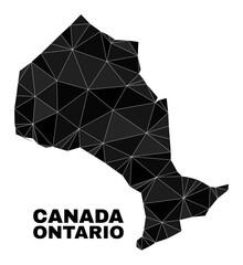 lowpoly Ontario Province map. Polygonal Ontario Province map vector designed from random triangles. Triangulated Ontario Province map polygonal model for patriotic posters.