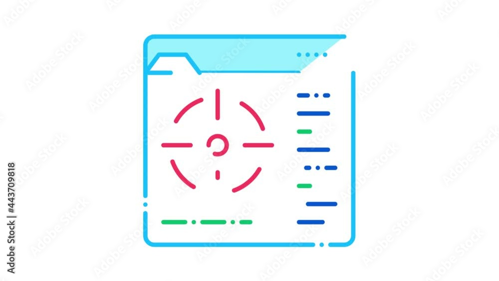 Poster target to specific folder icon animation. color target to specific folder animated icon on white bac