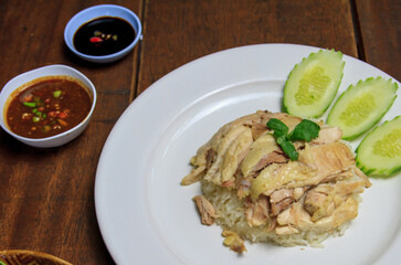 Hainanese chicken rice Thai food Khao Man Gai