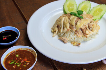 Hainanese chicken rice Thai food Khao Man Gai