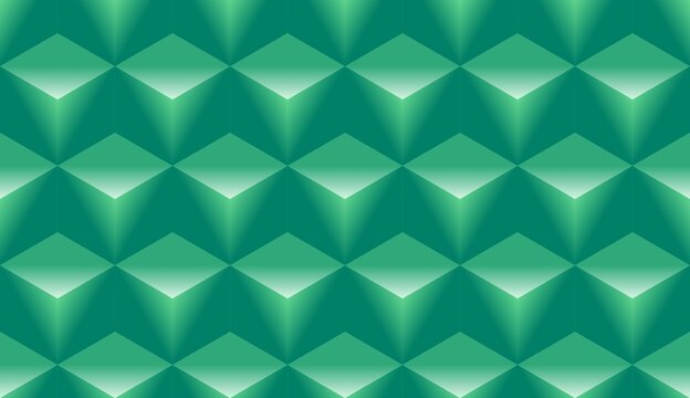 Seamless Geometric Pattern With Green Cubes