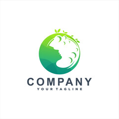 green nature gradient logo design