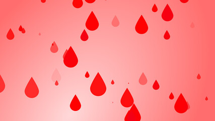 Medical health red blood drop pattern background. Abstract healthcare for World Blood Donor Day.