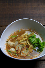 thai noodle soup with pork