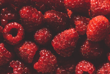 Macro of Fresh raspberries