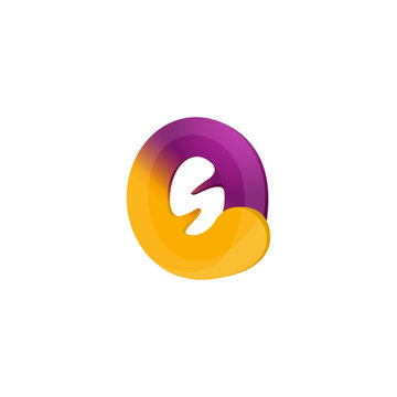 Letter S in zero. vector symbol