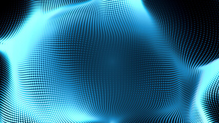 Dot white blue wave light screen gradient texture background. Abstract  technology big data digital background. 3d rendering.