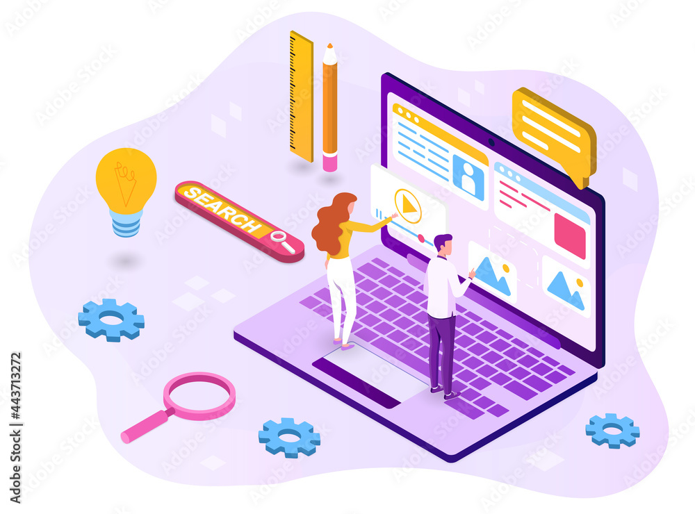 Poster concept of web design development