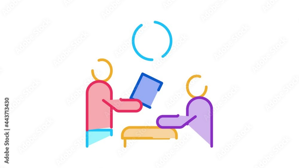Poster disk formatting icon animation. color disk formatting animated icon on white background