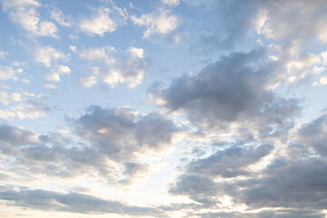 Dynamic clouds abd sky with the sun peeking through