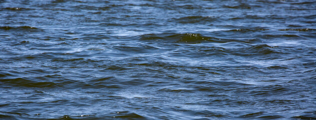Blue sea waves close up