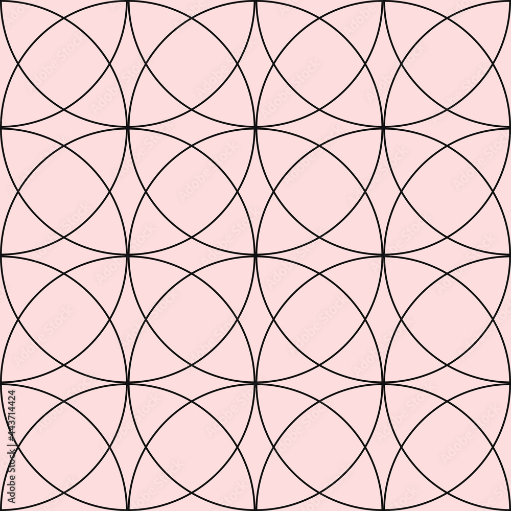 Aufkleber Connected circles make pattern. Seamless abstract rounded shapes.