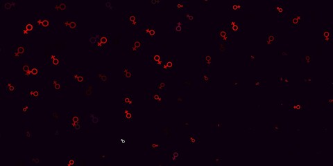 Light Pink, Red vector template with businesswoman signs.