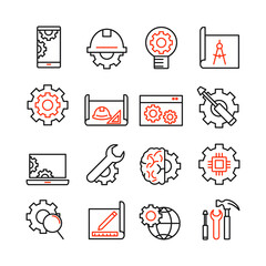 Engineering icon. Engineering set symbol vector elements for infographic web.