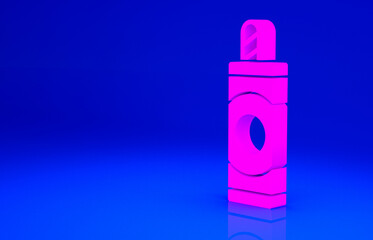 Pink Firework icon isolated on blue background. Concept of fun party. Explosive pyrotechnic symbol. Minimalism concept. 3d illustration 3D render