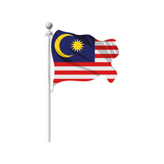 malaysia flag in pole