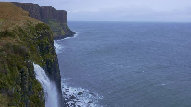 Kilt Rock and Mealt Waterfalls Portree Isle of Skye Highlands Scotland, UK
