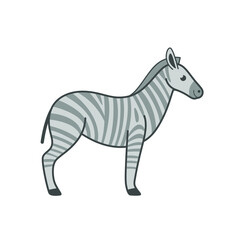 Cartoon zebra, cute character for children. Vector illustration in cartoon style for abc book, poster, postcard. Animal alphabet - letter Z.