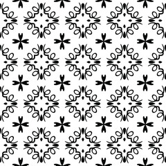 
floral seamless pattern background.Geometric ornament for wallpapers and backgrounds. Black and white pattern.