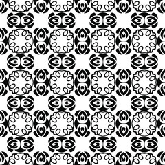 
floral seamless pattern background.Geometric ornament for wallpapers and backgrounds. Black and white pattern.