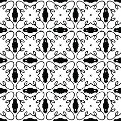 floral seamless pattern background.Geometric ornament for wallpapers and backgrounds. Black and white pattern. 