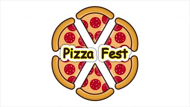 Pizza Fest Pizza Slices, vector art illustration.