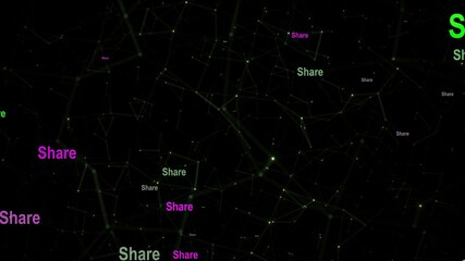 Share text against network background