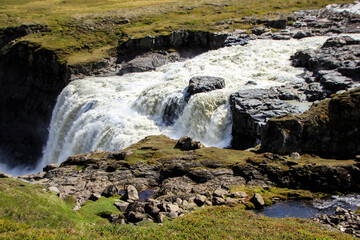 The mighty Faxi waterfall, seen on Laugarfellsvegur Waterfall Circle Hike, Laugarfell, Iceland