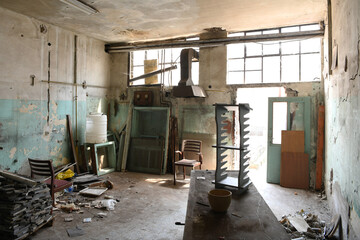 Abandoned house for renovation. Abandoned old house. Ruined old house.