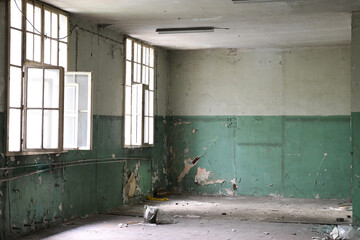 Abandoned house for renovation. Abandoned old house. Ruined old house.