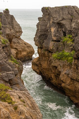 Fototapeta na wymiar Beautiful Pancake Rocks at the west coast of New Zealand, South Island