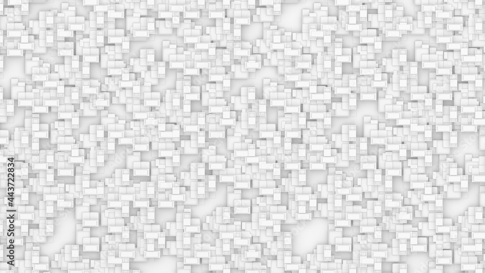 Poster massive and complex 3d geometric block architect white background.3d illustration and rendering.