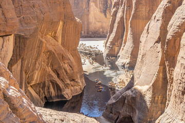 The Guelta d'Archei Gorge located in the Ennedi Plateau, Chad, Africa
