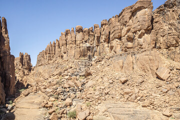 Fototapeta na wymiar Panorama inside canyon aka Guelta d'Archei in East Ennedi, Chad, Africa