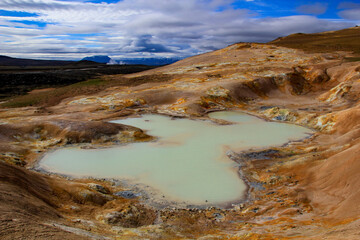 Hot pond at Leirhnjúkur volcanic area, near Mývatn, Iceland