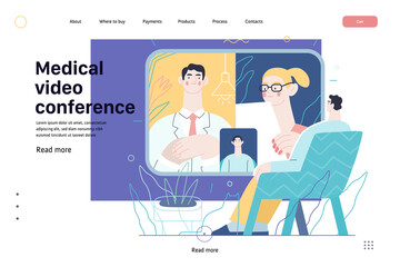 Fototapeta na wymiar Medical video conference - medical insurance - online doctor service