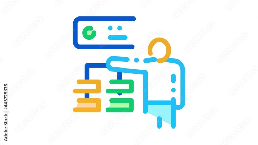 Aufkleber gradual algorithm icon animation. color gradual algorithm animated icon on white background