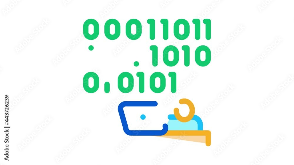 Aufkleber people come up with binary code icon animation. color people come up with binary code animated icon 
