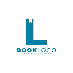 Letter Initial L Book Logo Design. Usable for Education, Business and Building Logos. Flat Vector Logo Design Ideas Template Element